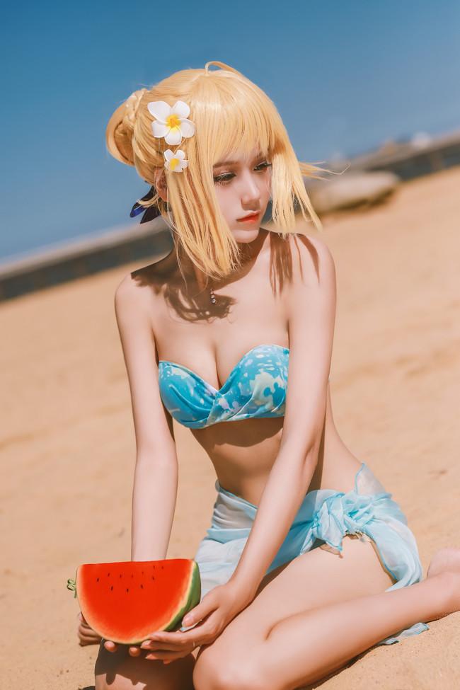 【Cosplay欣赏】Fate/Extra Saber 泳装