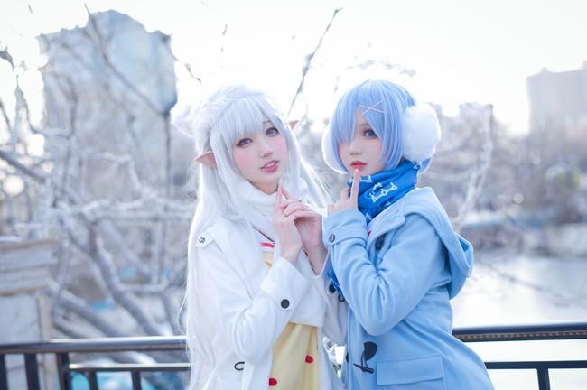 【Cosplay欣赏】爱蜜莉雅和雷姆贴贴~