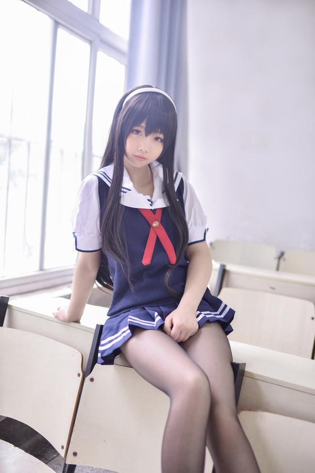 【Cosplay欣赏】路人女主的养成方法 霞之丘诗羽，黑丝学姐！