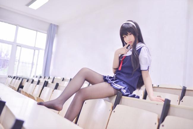 【Cosplay欣赏】路人女主的养成方法 霞之丘诗羽，黑丝学姐！