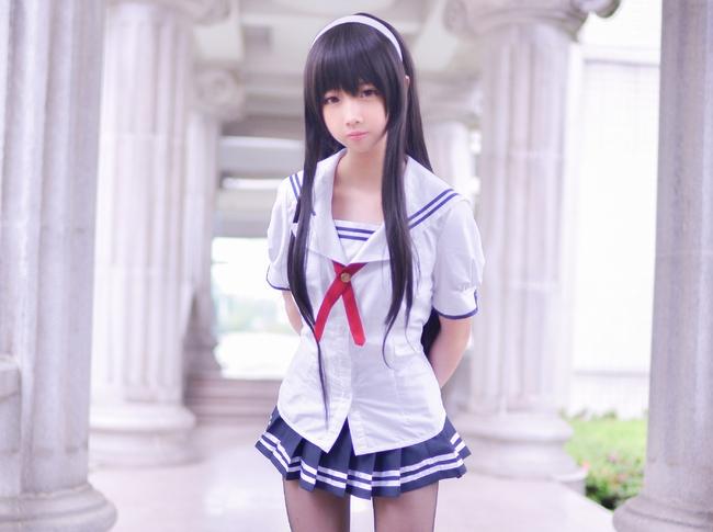 【Cosplay欣赏】路人女主的养成方法 霞之丘诗羽，黑丝学姐！