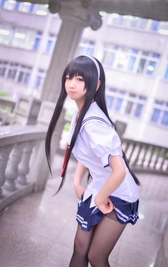 【Cosplay欣赏】路人女主的养成方法 霞之丘诗羽，黑丝学姐！