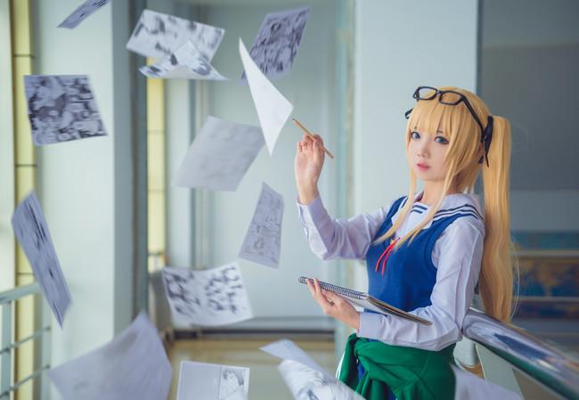 【Cosplay欣赏】路人女主的养成方法，傲娇金发双马尾英梨梨！