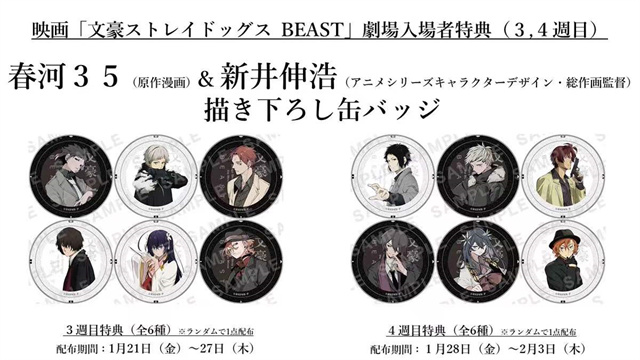 真人电影「文豪野犬BEAST」公布啦第3、4周入场者特典