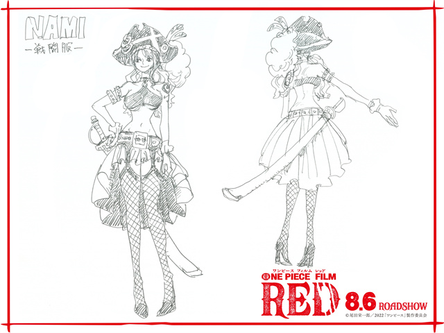 剧场版动画「ONE PIECE FILM RED」各角色战斗服设计图公布啦